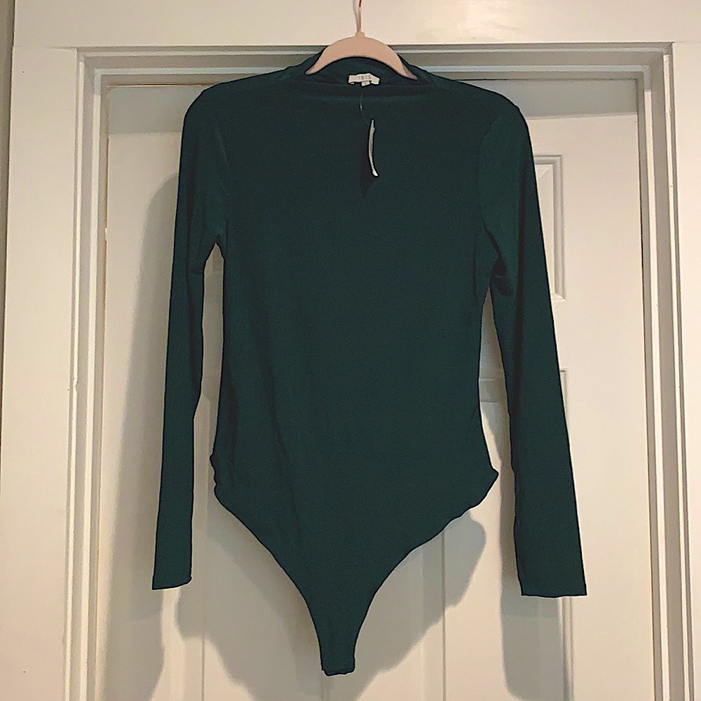 Turtle neck green bodysuit “Iris” size L